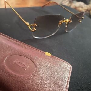 Slightly worn rectangle gradient Cartier glasses!